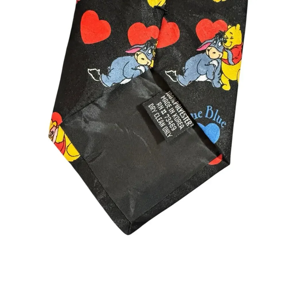 Disney Winnie The Pooh True Blue I Love You Hearts Tigger Eeyore Piglet Necktie